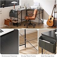 Vista 7 de Sweetcrispy Escritorio en forma de L – Escritorio de computadora, escritorio de esquina, escritorio para juegos, mesa de PC con soporte para CPU