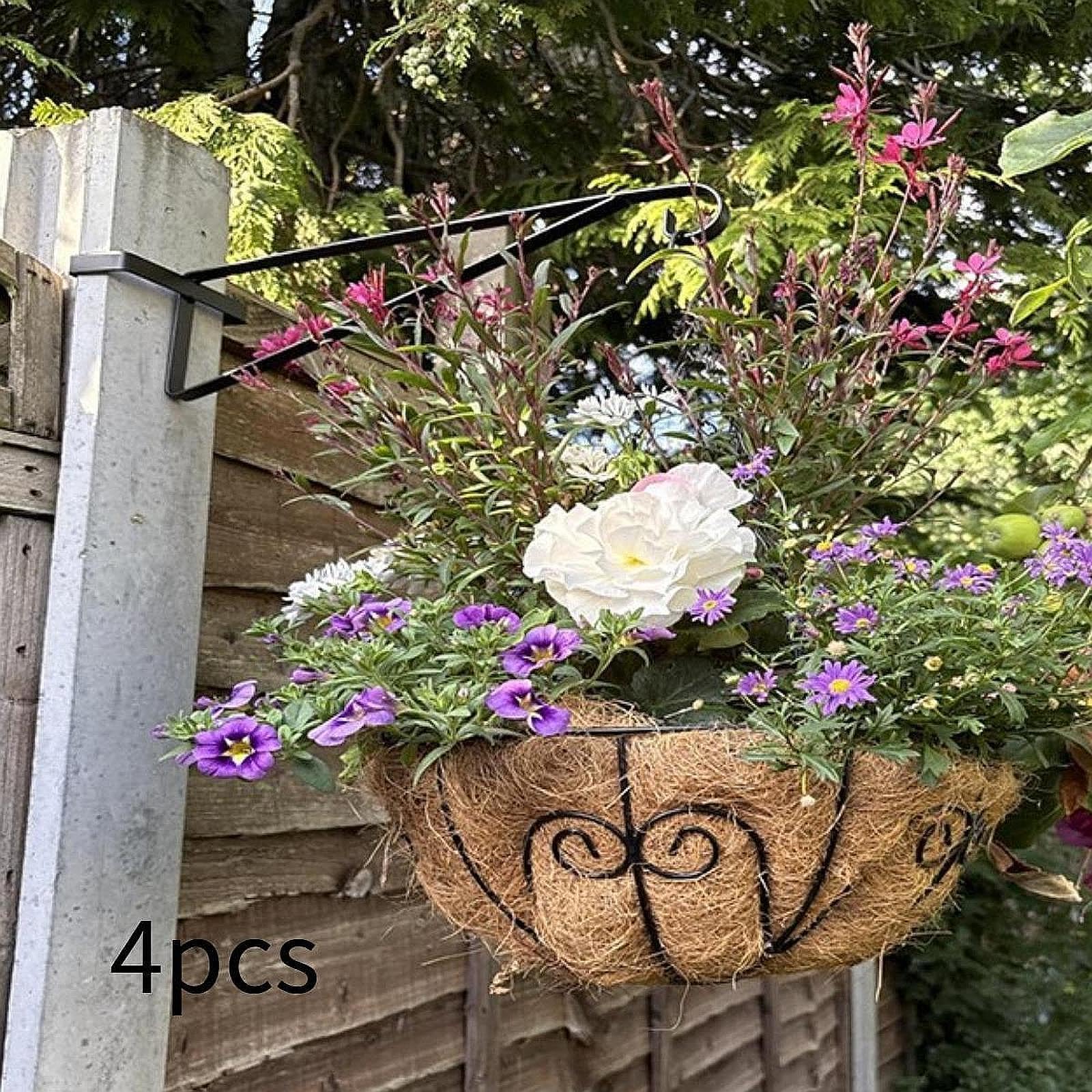 4 Soportes de Pared para Macetas, Soportes de Pared para Decoración de Jardín, Accesorios para Colgar Plantas en Macetas, Soportes Resistentes