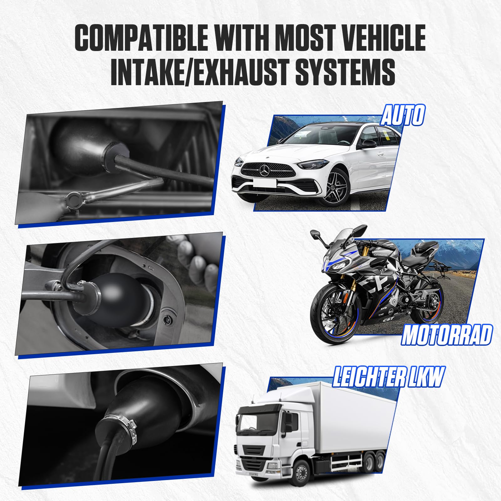 MRCARTOOL Universal-Auto-Rauchmaschine, aufblasbarer Adapter, Kfz-EVAP-Lecktester, Zubehör, einfacher Einlass-Leckstopfen