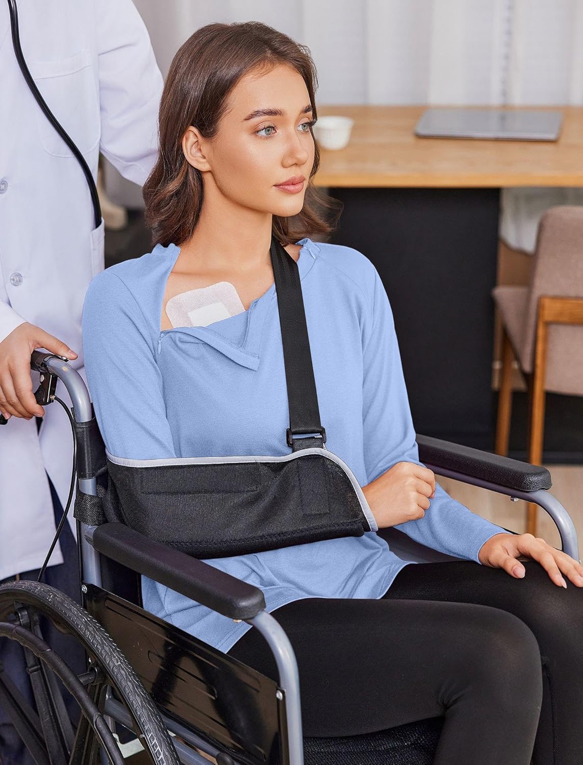 Deyeek Chemo Shirts for Women with Dialysis Port Access 2 Side Zippers Long Sleeve Shoulder Post Surgery Shirt - Image 5