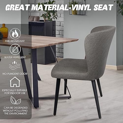 Miniatura 5 de LUCKYERMORE Juego de 2 sillas de cuero para cocina, comedor, asiento de vinilo ignífugo y repelente al agua, capacidad de peso de 400 libras, color