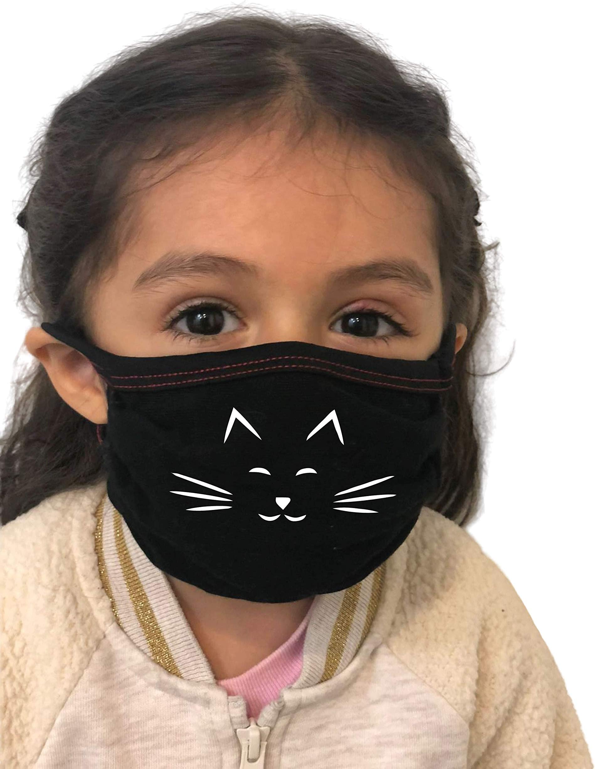 Made in USA Washable Reusable Kid Dust Cover Scarf Bandana with Filter Pocket (Kitten)