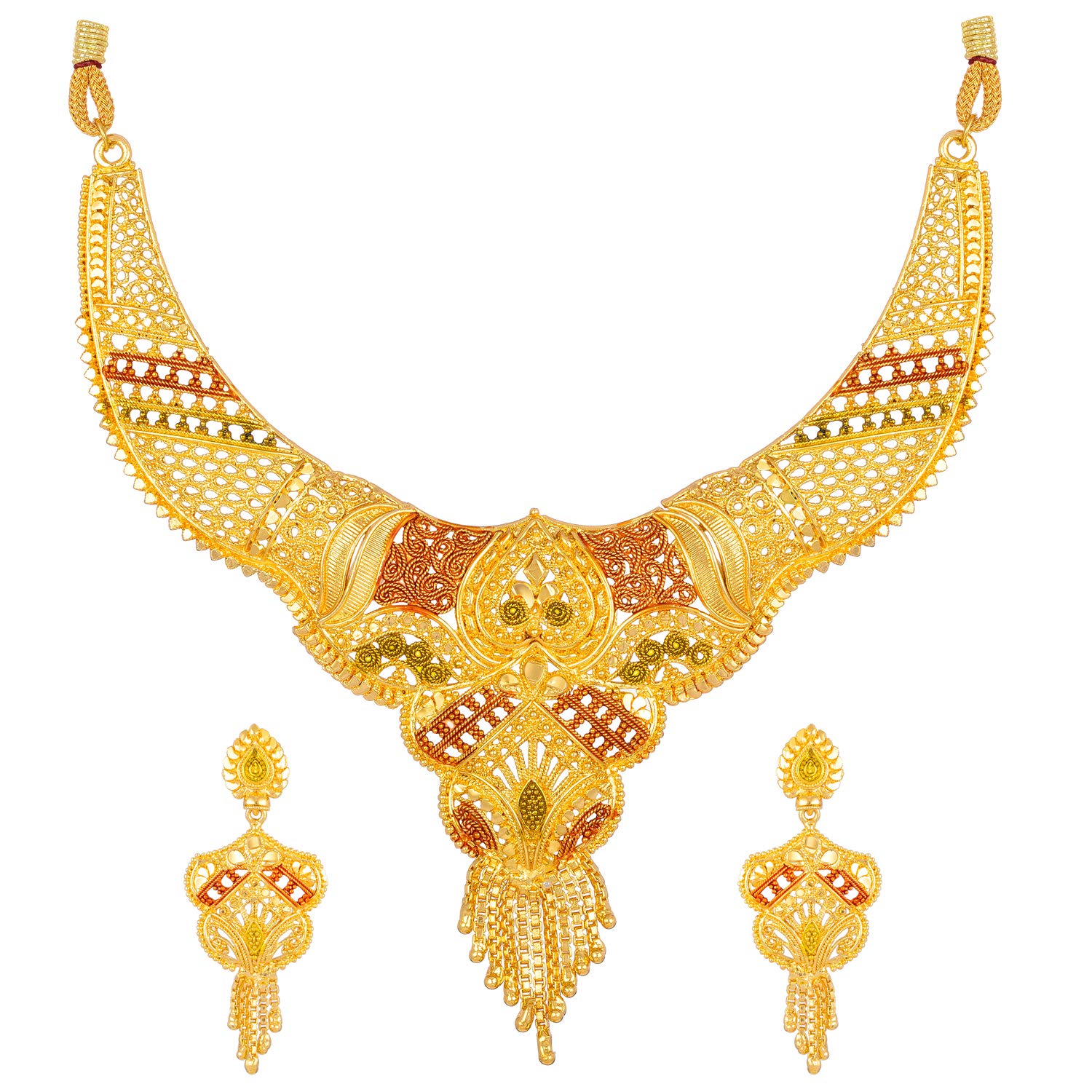 Shining Diva Fashion Latest Choker Design Necklace Set For Women Traditional One Gram Gold Plated Jewellery Set for Women (Golden) (11526s) (B08JKC921M) Amazon Price History, Amazon Price Tracker