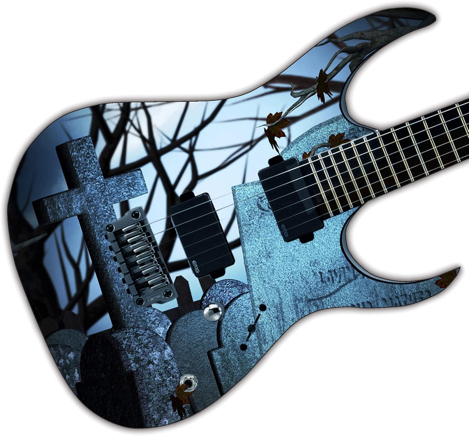 Guitar, Bass or Acoustic Skin Wrap Laminated Vinyl Decal Sticker The Graveyard GS75