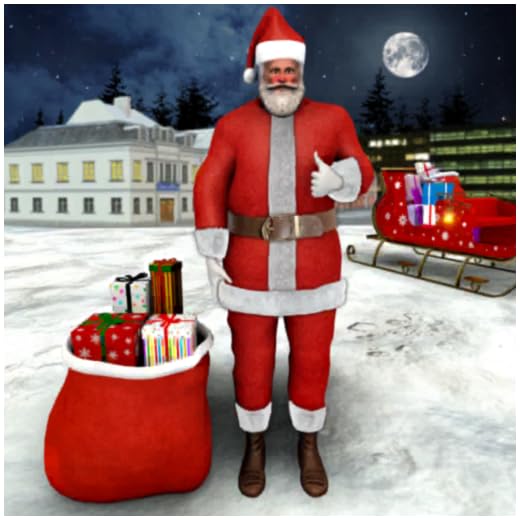 Jogos de Papai Noel Entrega de presentes 3D: Missão de neve de Natal Simulador de Papai Noel: Jogo de simulação de condução de presente virtual de Papai Noel para crianças