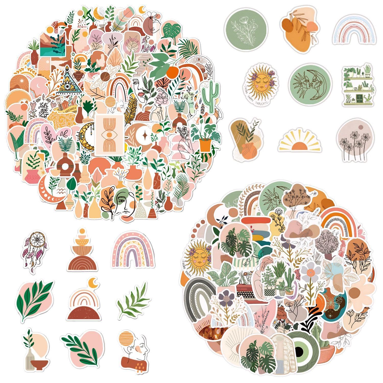 HINFHI 210 Bohemian Stickers, Creative Graffiti Stickers, Decorate Suitcases, Skateboards, Notebooks.
