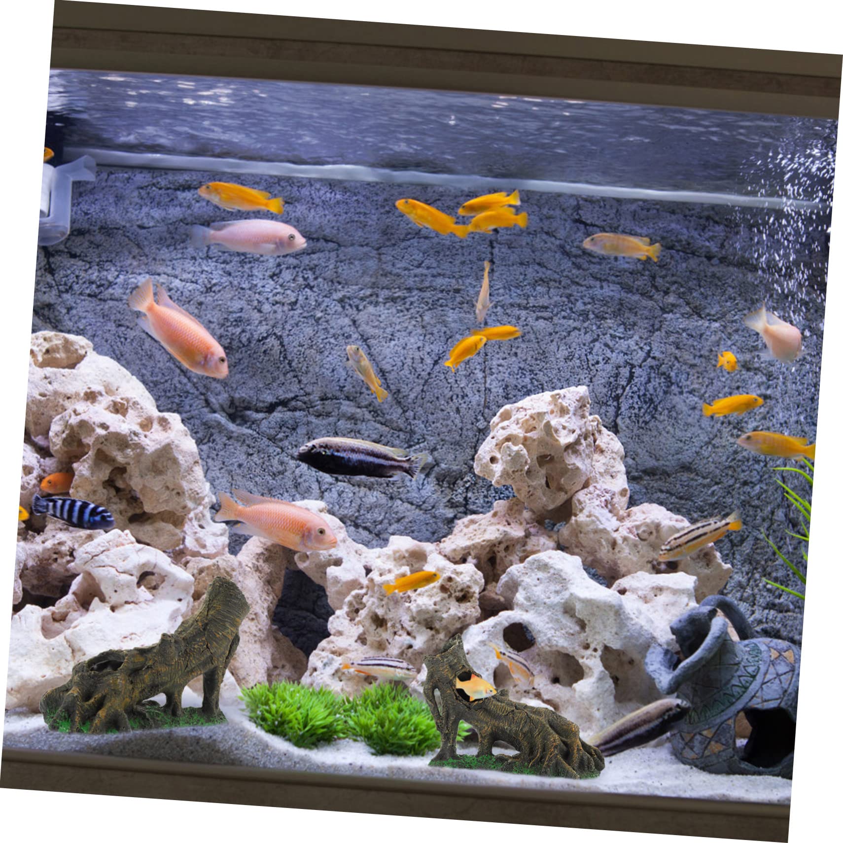 minkissy 3 Piezas pecera para Evitar árboles Betta Ocultar Troncos Tortuga Plataforma Betta Tronco Madera Natural Rama Tronco Tronco Tronco Rama árbol Rama para pecera Lagarto terrario Reptil Resina