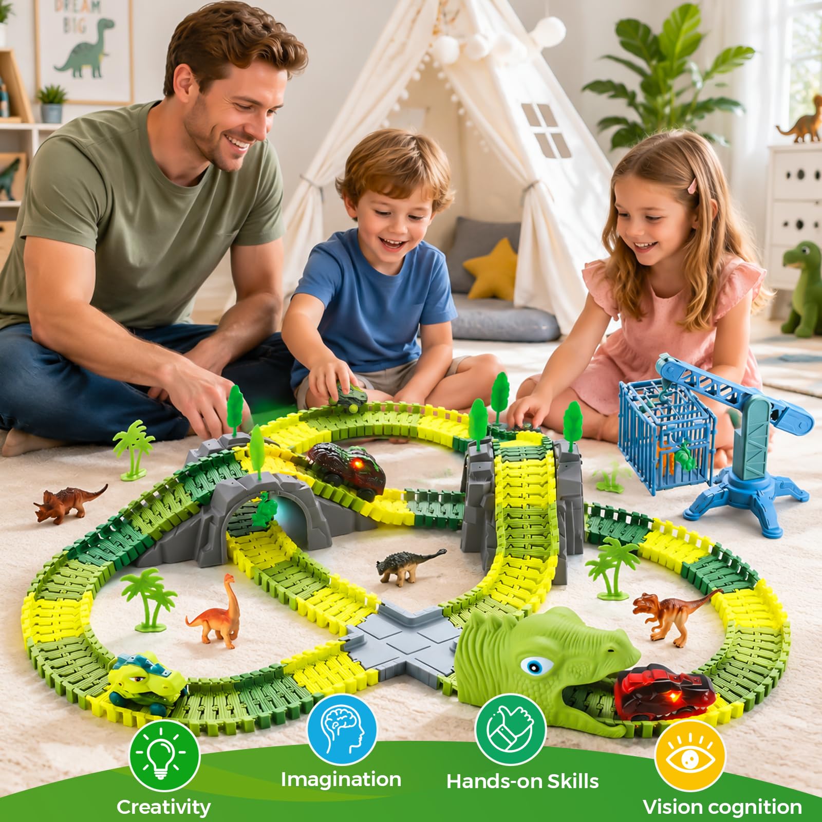 Dinosaur Race Track Toys - 292PCS for Kids -8