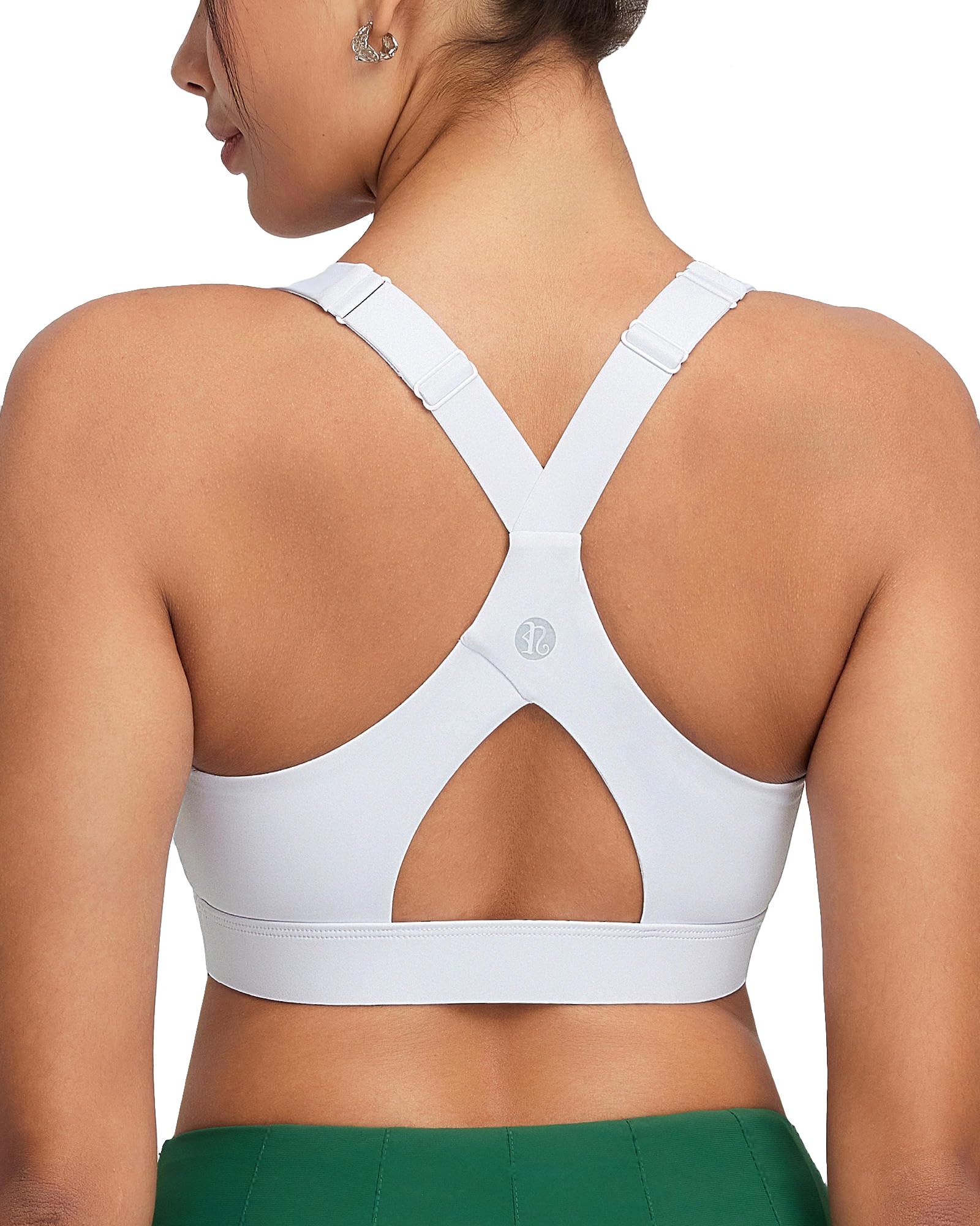 RUNNING GIRL Sports Bras for Women High Support Adjustable Straps High Impact Sports Bras with Sewn in Pads
