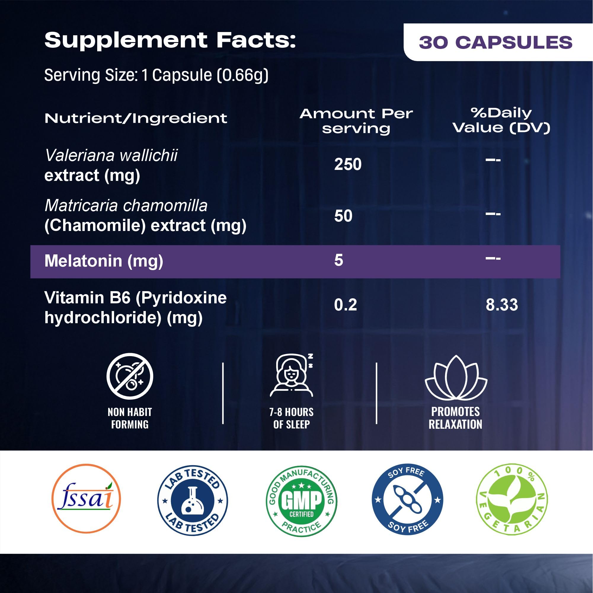 BeastLife Melatonin Plus 5mg Capsules with Valerian, Chamomile & Vitamin B6 | Sleep Support Supplement for Deep Sleep, Natural Sleeping Aid, Non-Habit Forming Night Rest Formula | Relieves Stress & Anxiety | Enhances Relaxation & Focus | 60 Capsules 1