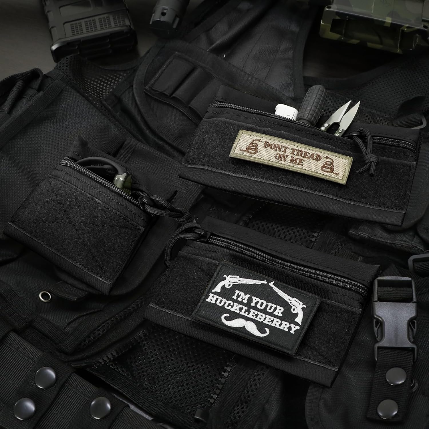 Qavctw 3 Pcs Tactical Admin Pouch with Hook and Loop Storage Bags - Hanging Pouches for Backpack Accessories - Image 2