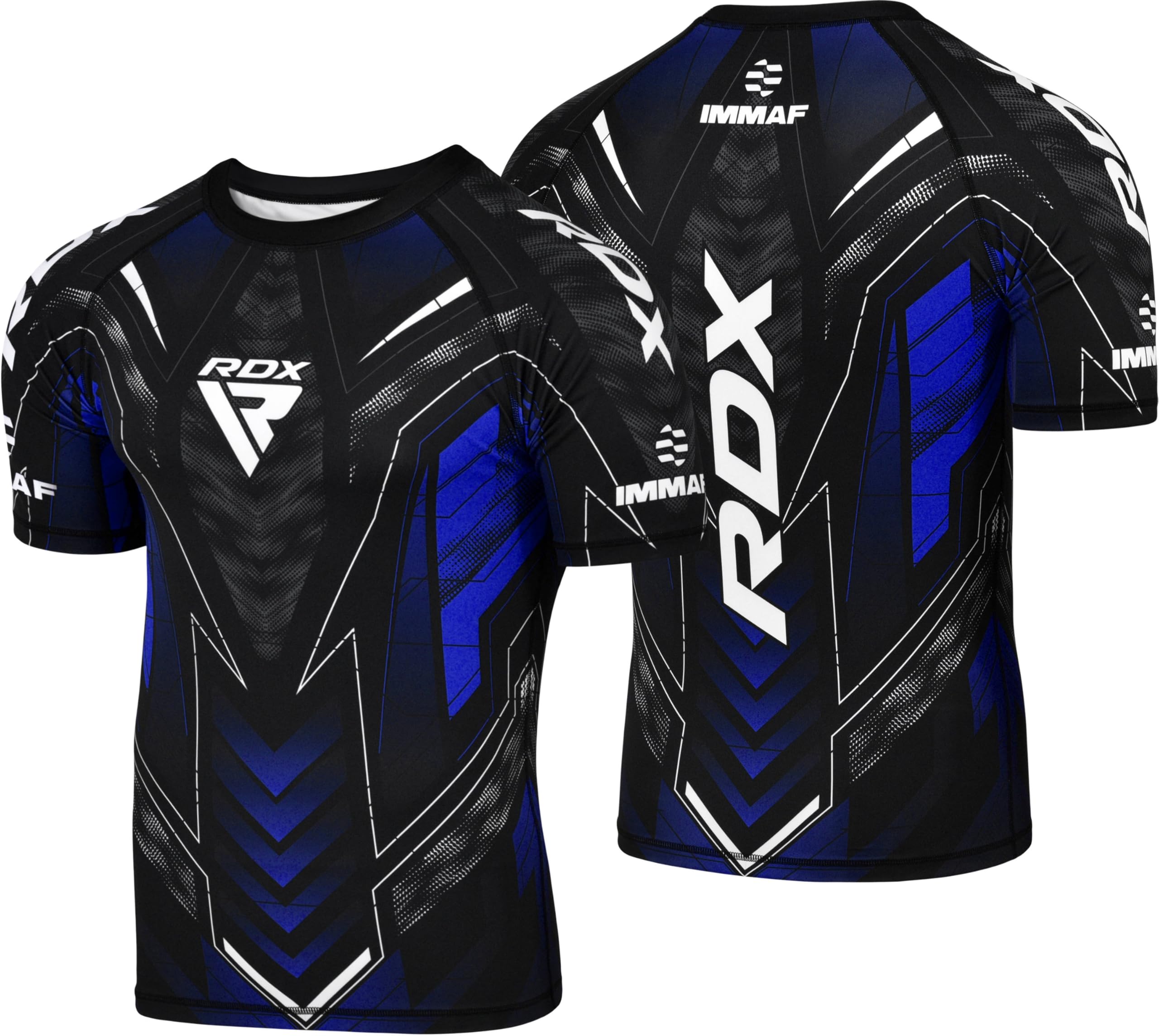 RDX Camiseta de compresión de media manga aprobada por la IMMAF, flexible, para nivel de competición y sesiones de entrenamiento