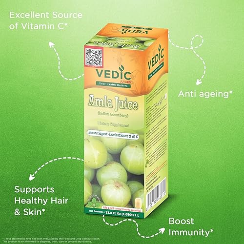 Miniatura 3 de Jugo de Amla, suplemento de grosella espinosa india con vitamina C para la salud intestinal, apoyo inmunológico y crecimiento del cabello, bebida de