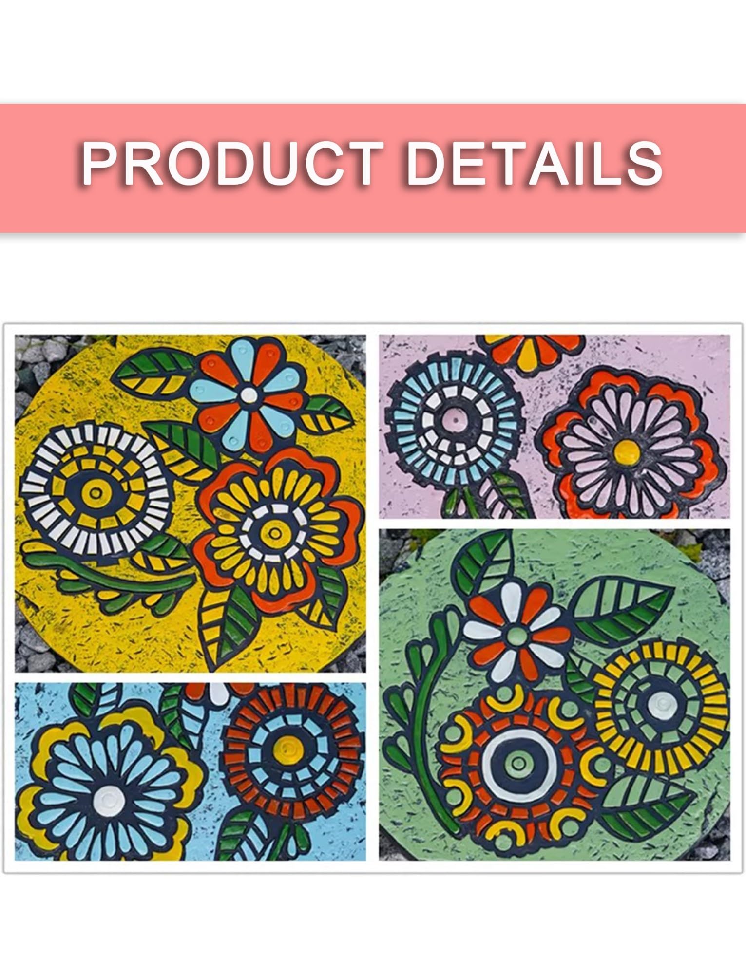 Dalles de Jardin Décoratives à Installation Rapide Pas Japonais Robustes pour Allée Extérieure Revêtement de Sol de Jardin Résistant au Gel(Gray-29 cm)