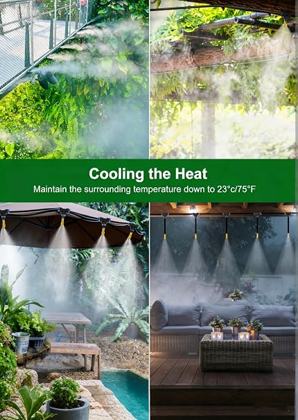 100FT Drip Irrigation System Kit, 5/16 High-Flow Garden Watering System with 16 Bendable Copper Nozzles- Automatic Drip Irrigation Kits for Plants, Greenhouse, Yard, Lawn