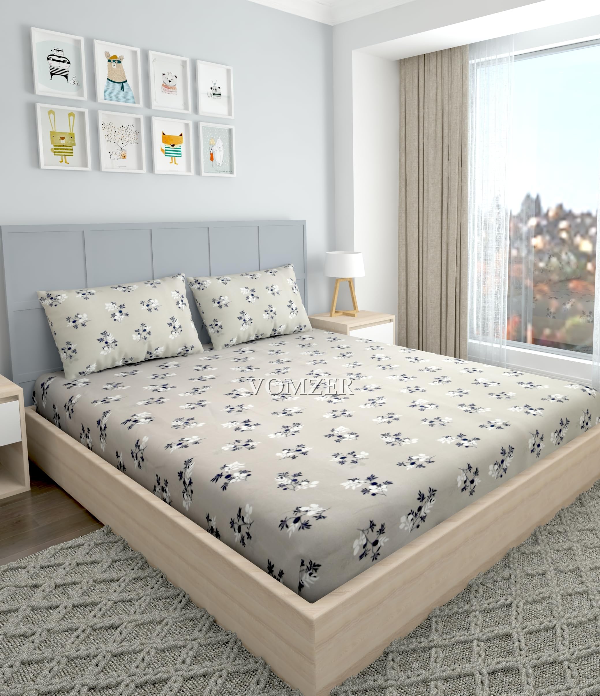 See full amazon price history chart for VOMZER 300 Tc Geometric Elastic Fitted Bedsheets With 2 King Size Pillow Covers | Double Bed With All Around Elastic, Size 72 X 78 X 8 Inches (Grey Tulip) VOMZER 300 Tc Geometric Elastic Fitted Bedsheets With 2 King Size Pillow Covers | Double Bed With All Around Elastic, Size 72 X 78 X 8 Inches (Grey Tulip) (B0CDLN4GDK) Amazon Price History, Amazon Price Tracker