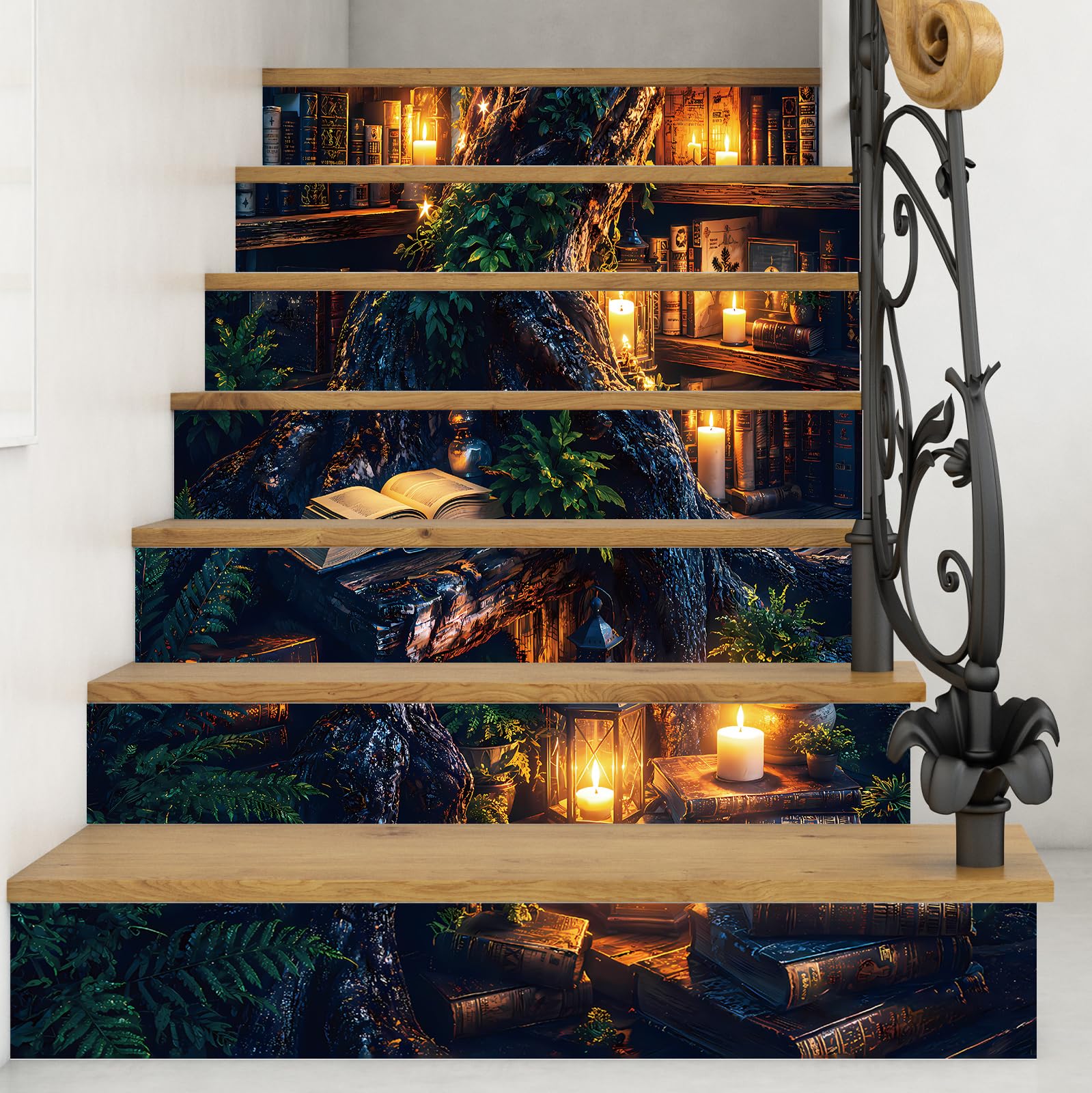 Autocollants marches escalier vinyle PLIGREAT 18x100 cm pour deco contremarche DIY