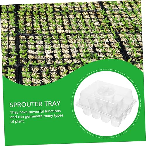 Miniatura 3 de YARDWE Bandeja para verduras, 5 unidades, bandeja de germinación de plástico, 12 celdas, bandejas de iniciación de plantas de jardín, maceta de