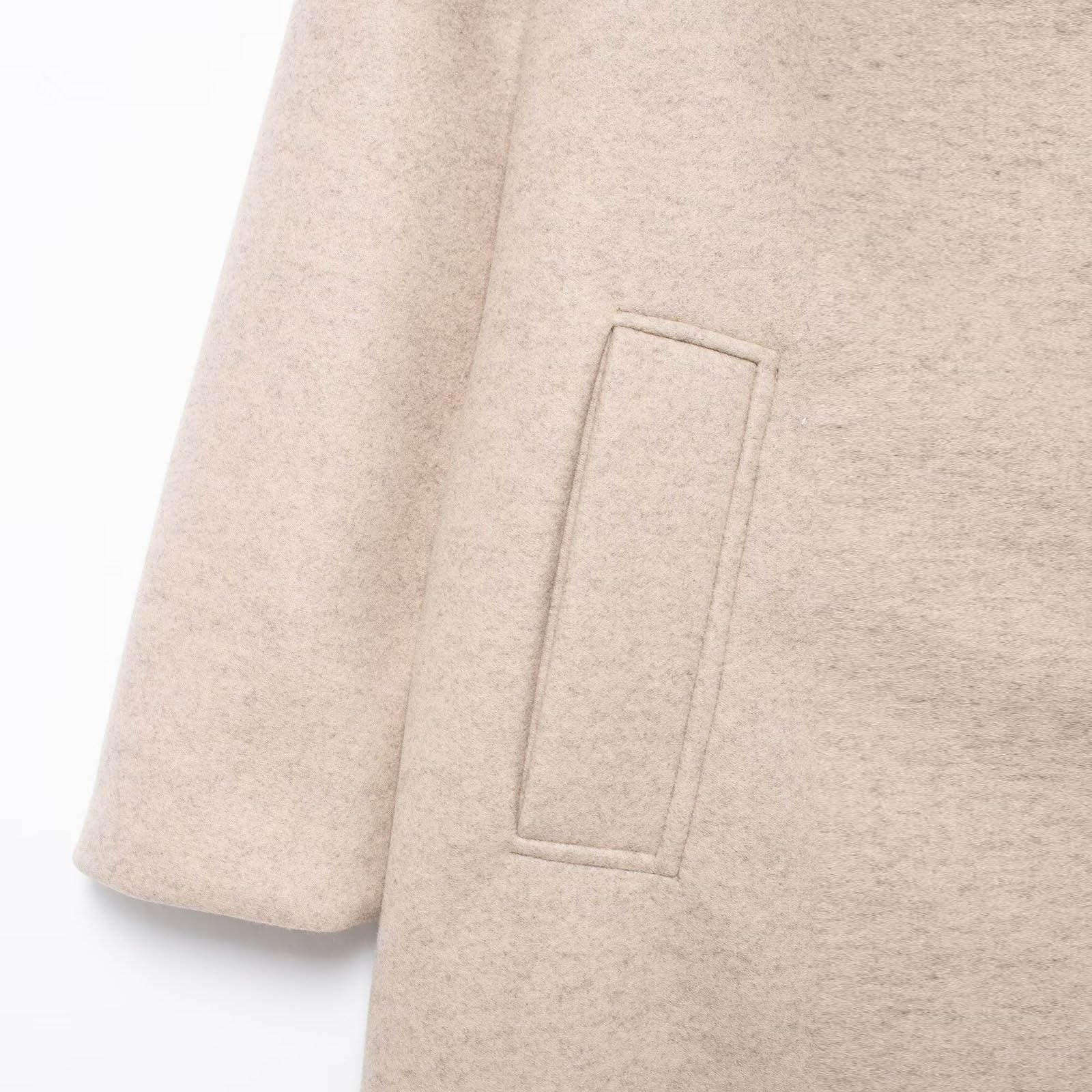 Abrigo Paño Mujer,Chaqueta Mujer Invierno Polar Abrigos de Lana de Invierno Elegante Corte Gular Chaqueta Largo con Cuello de Muesca Moda Clásico Gabardina Parka Termica Tench Coat para Uso Diario
