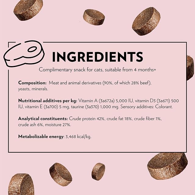 Foto 4 de 4 de PrimaCat - Deliciosas para Gatos Softy Mini sin Cereales, Sabor a Carne de Res, 12 x 50 g