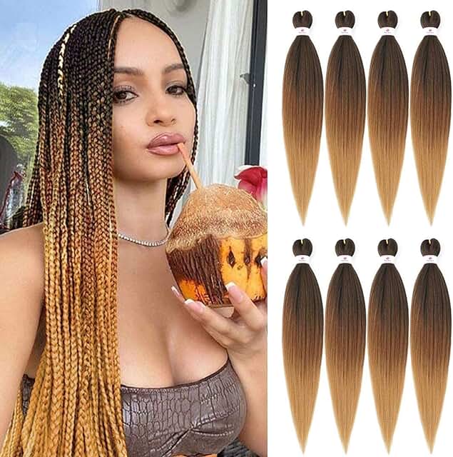 Beyond Beauty pre-stretched black and brown ombre braiding hair