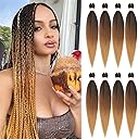 Pre-stretched Braids Hair Professional Itch Free Hot Water Setting Synthetic Fiber Ombre Yaki Texture Braid Hair Extensions 26 Inch 8 Packs Beyond Beauty Braiding Hair 1B-30-27…