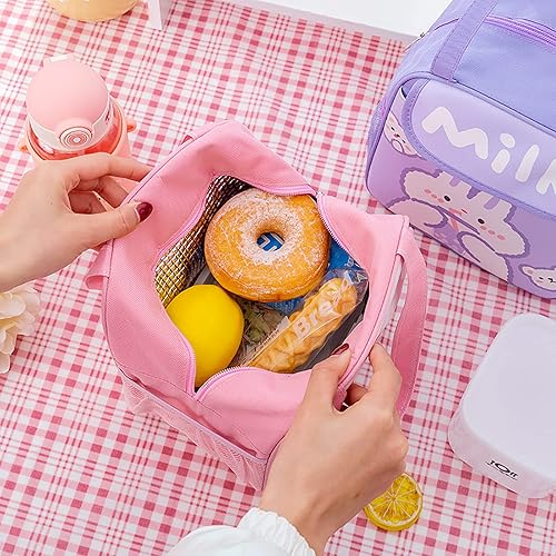 Miniatura 3 de Bolsa de almuerzo Kawaii para mujer, bolsa de picnic con aislamiento al aire libre, bolsa de almuerzo de animes, gran capacidad