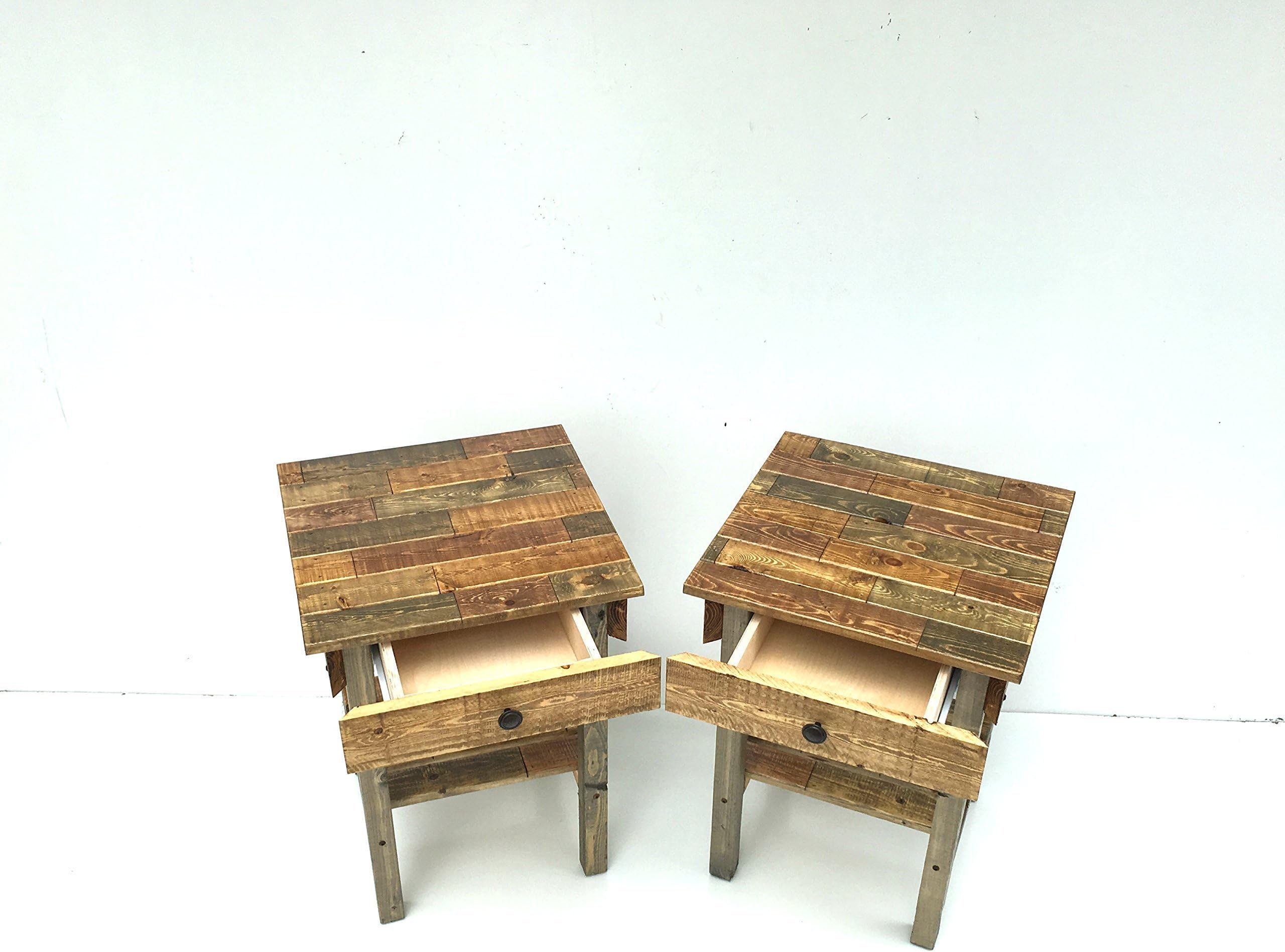 Night Stand Set With Drawer/Modern Farmhouse End Tables/Rustic Table Set /Side Table/Bedside Table Set/Custom/Farmhouse Style Table Set