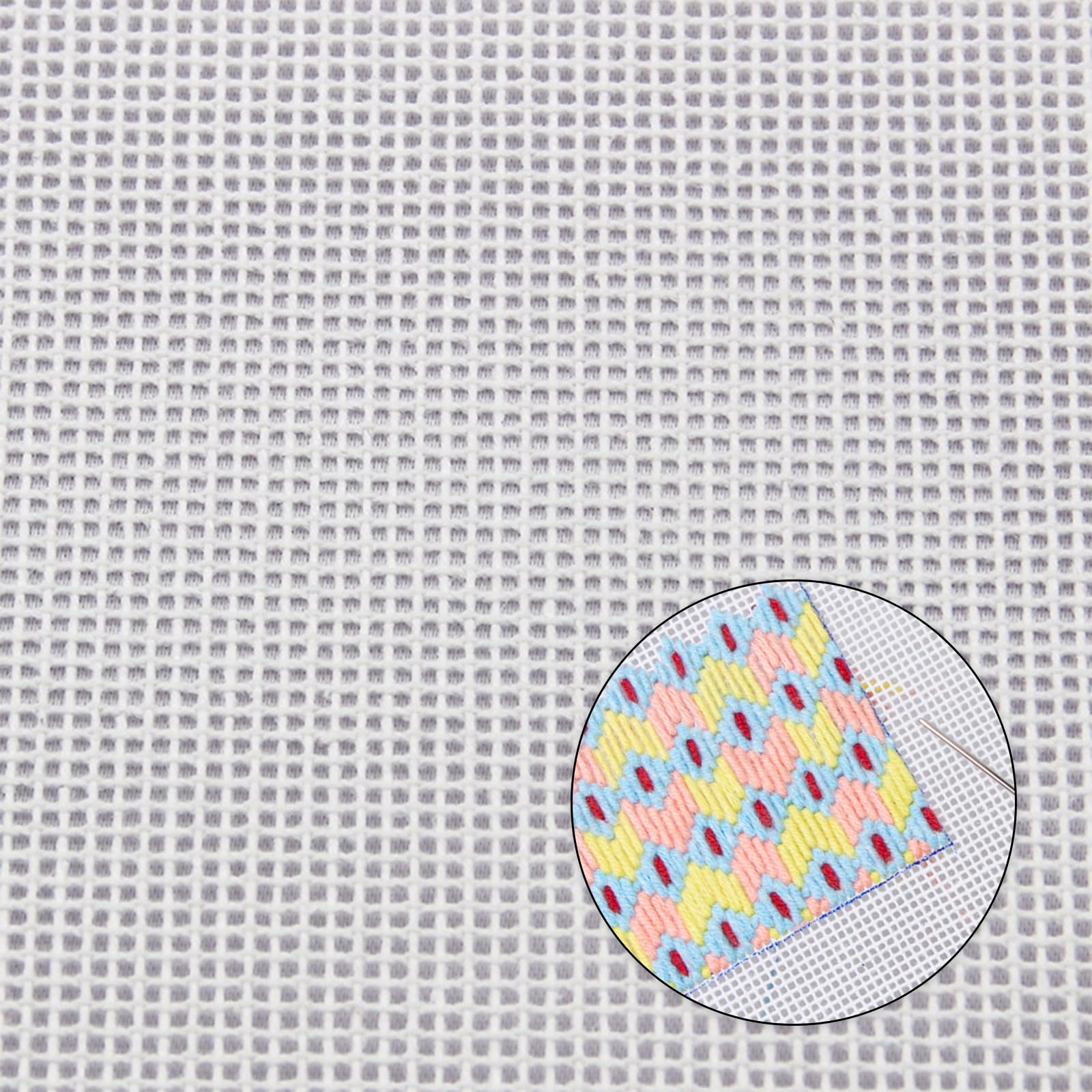 2Pack White Needlepoint Canvas, Polyester Cotton Mesh Canvas Sheets, 14 Mesh Blank Embroidery Sheets for Knit and Crochet Projects(20 X 20 Inch)