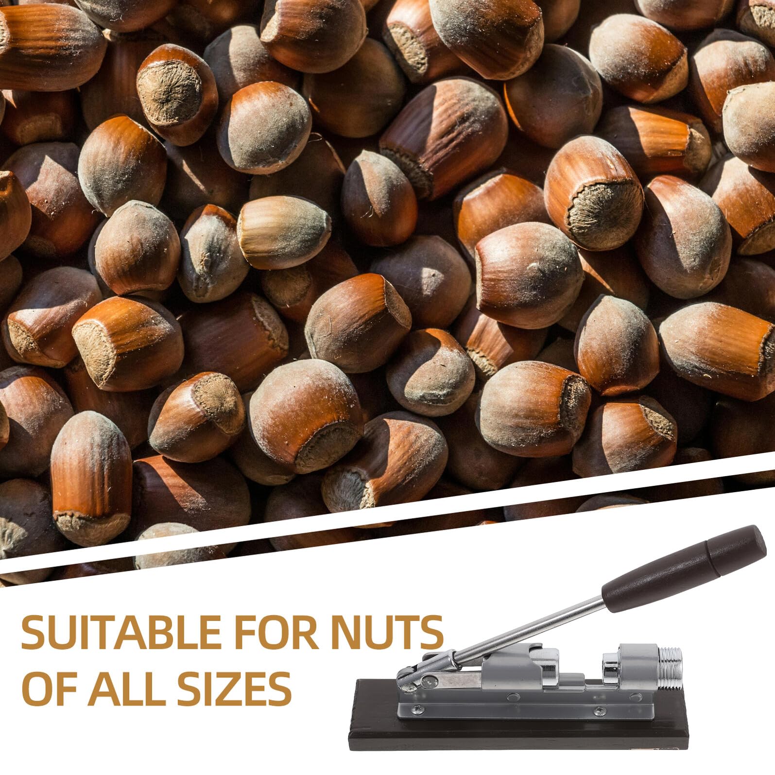Pinza per Noci Manuale Pesante in Legno di Faggio e Lega di Alluminio Manico Ergonomico per Aprire Noci in Cucina