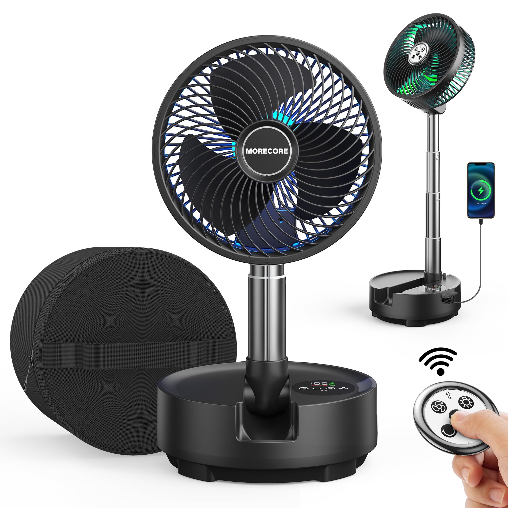MORECORE Ventilatore da campeggio ricaricabile da 20000 mAh