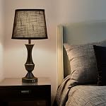 Luvkczc Table Lamps Set of 2, 22" Tall Touch Bedside Lamps with USB C+A Charging Ports, Dimmable Nightstand Lamp with Premium Fabric Lampshade for Bedroom, Living Room