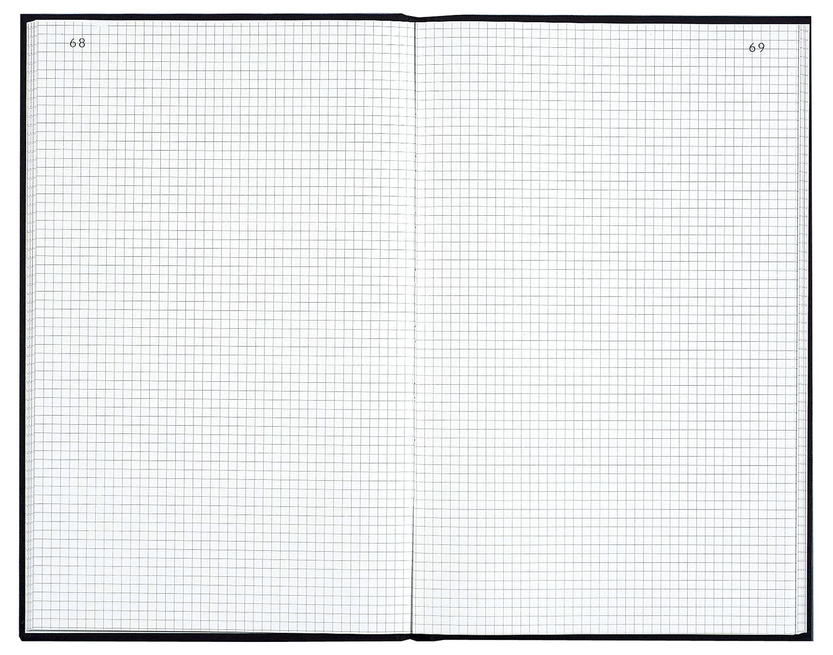 Le Dauphin - Réf. 7529D - 1 Registre - Dimensions 35 x22,5 cm - imprimé quadrillé 5x5 - petits carreaux - papier intérieur 90 grammes - 200 pages numérotées - couverture rigide en toile noire