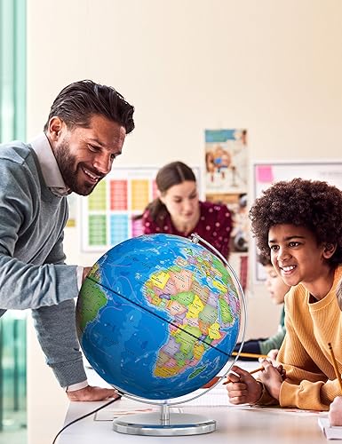 Miniatura 6 de SOUNDANCE Globo del mundo de 13 pulgadas con base estable de metal pesado, globo educativo para el aprendizaje de los niños, lámpara de globos
