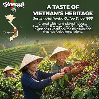 Vinacafe Instant Coffee Packets 3 in 1 Authentic Vietnamese Taste, Balanced Medium Roast Coffee Mix for Quick Preparation at Home, Office or Travel, Single Serve Sachets (Pack of 2 | 20 Sachets Per Bag)