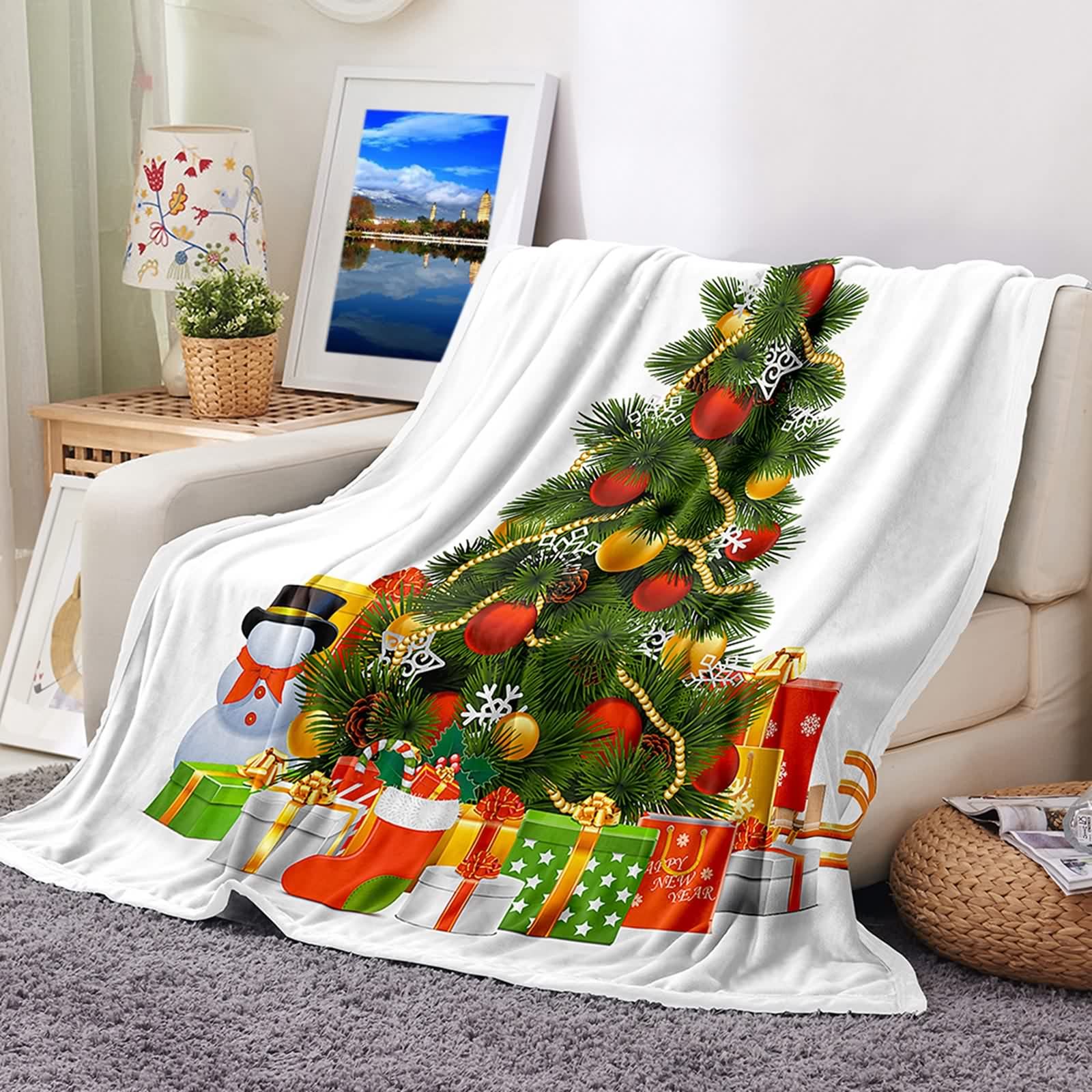 Couverture douce et confortable Noël KnSam pour l'ambiance chalet