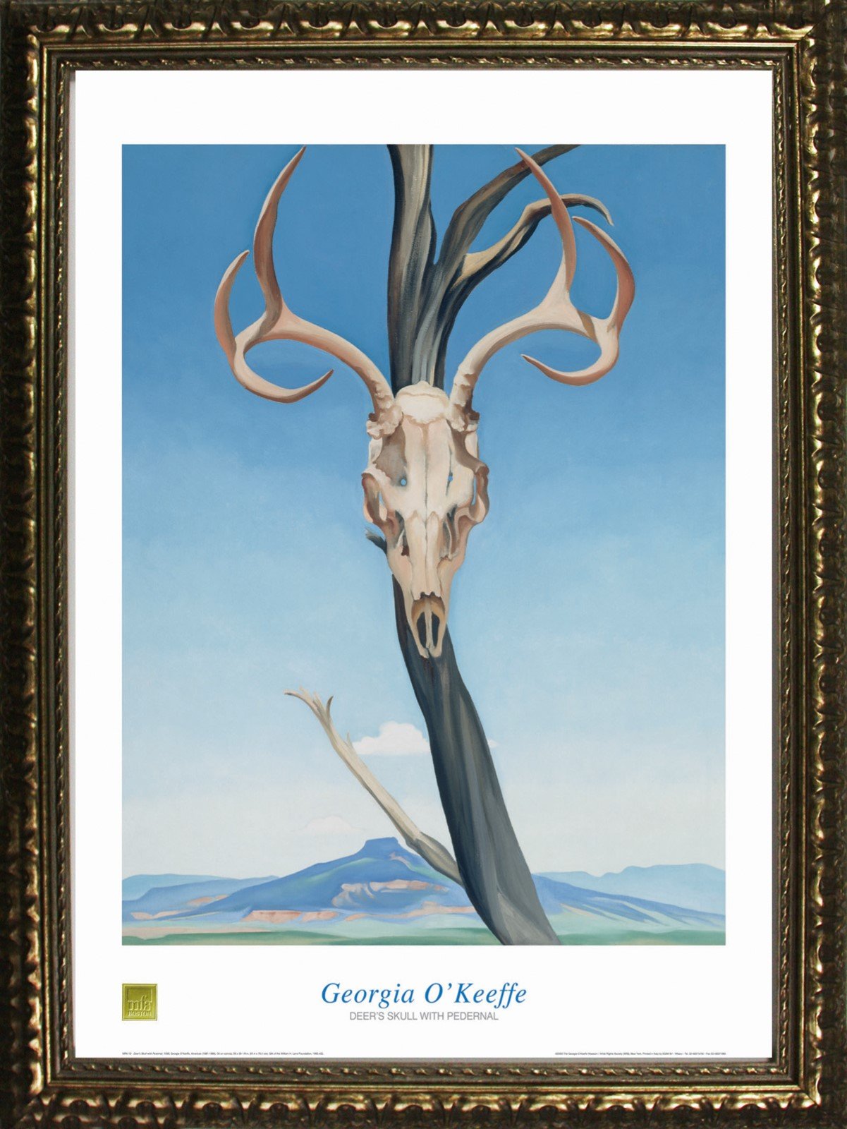 Amazon.com: Framed Deer's Skull with Pedernal by Georgia O'Keefe