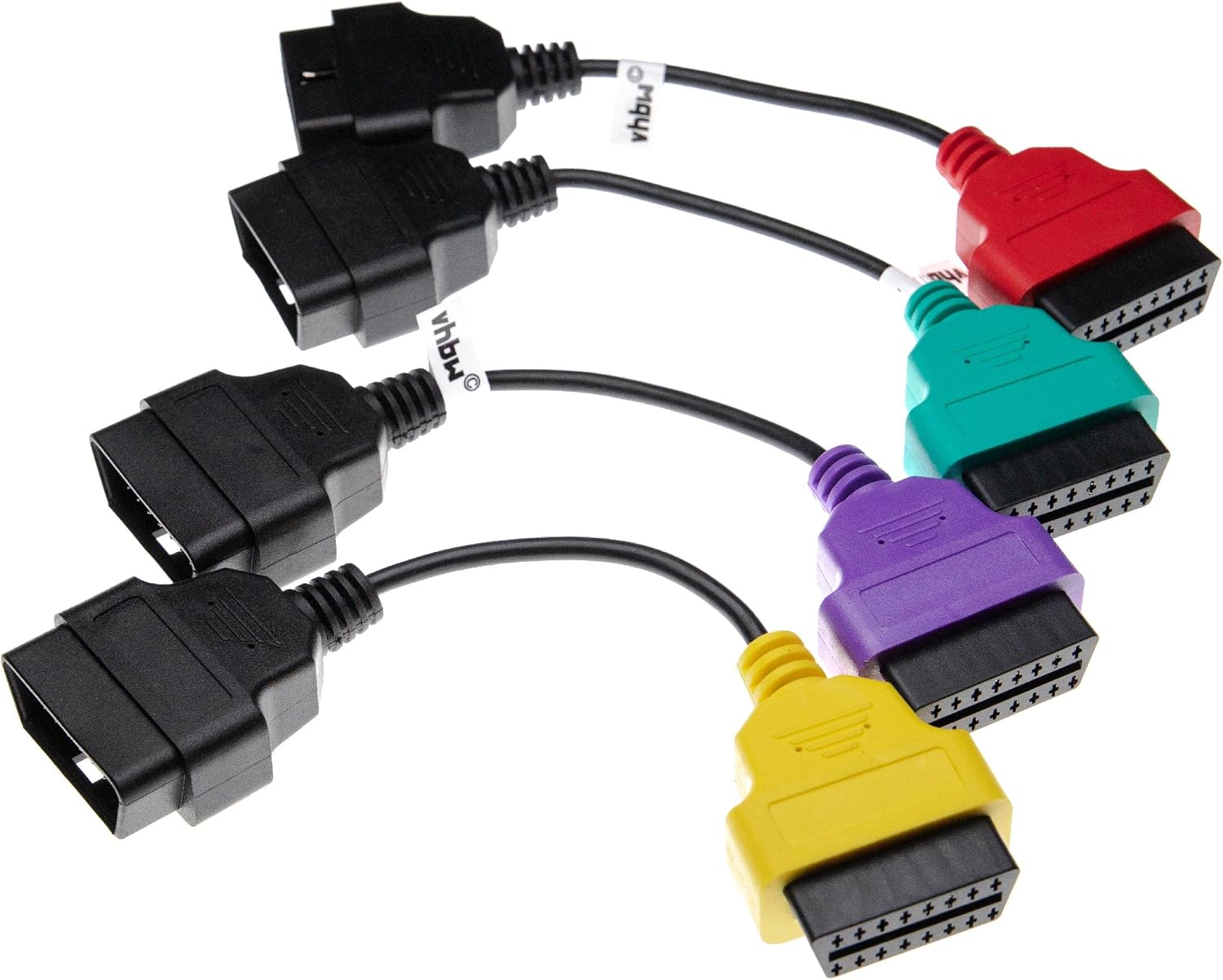 vhbw Adattatore OBD spina standard da 16 pin a presa standard da 16 pin per auto, camion - adattatore OBD2