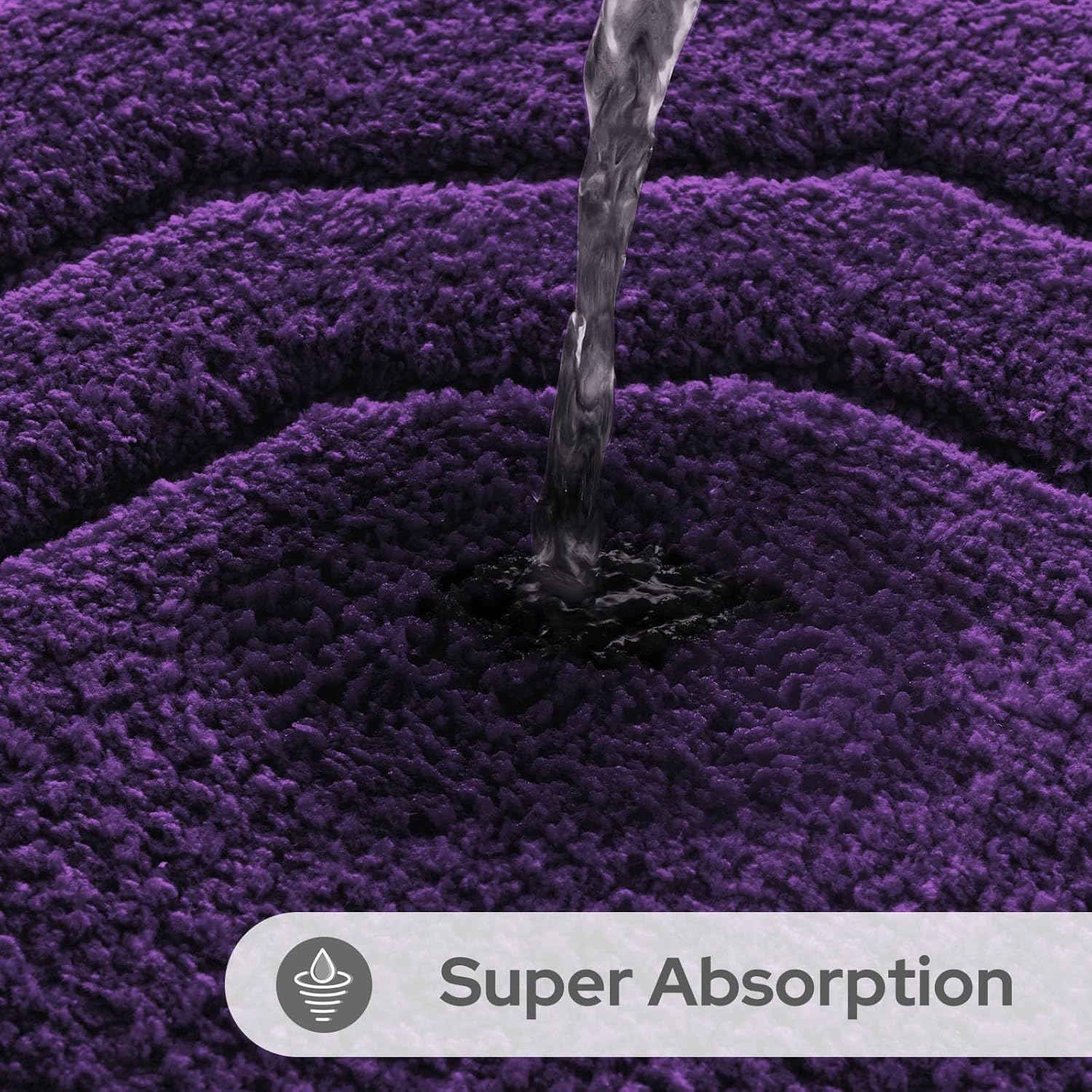 HOMEIDEAS Bathroom Rugs Sets 2 Piece, Extra Soft and Absorbent Microfiber Plush Bath Mat with Non Slip Backing(Purple) - Image 4