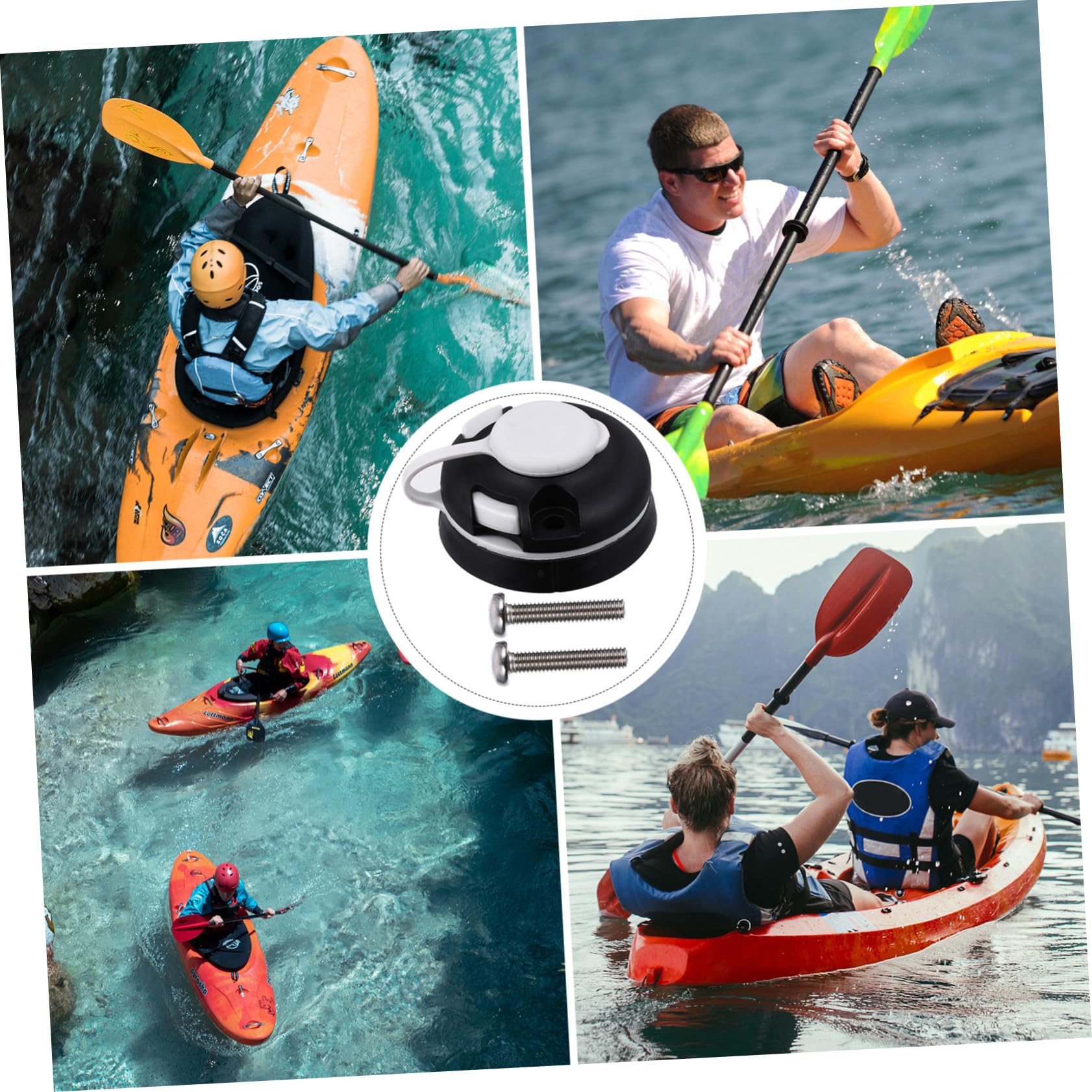 Base de Montaje Redonda para Kayak, Accesorio para Soporte de Caña de Pescar, Material Resistente Tornillos, Compacto y Portátil, Adecuado para Pesca en Bote y Canoa