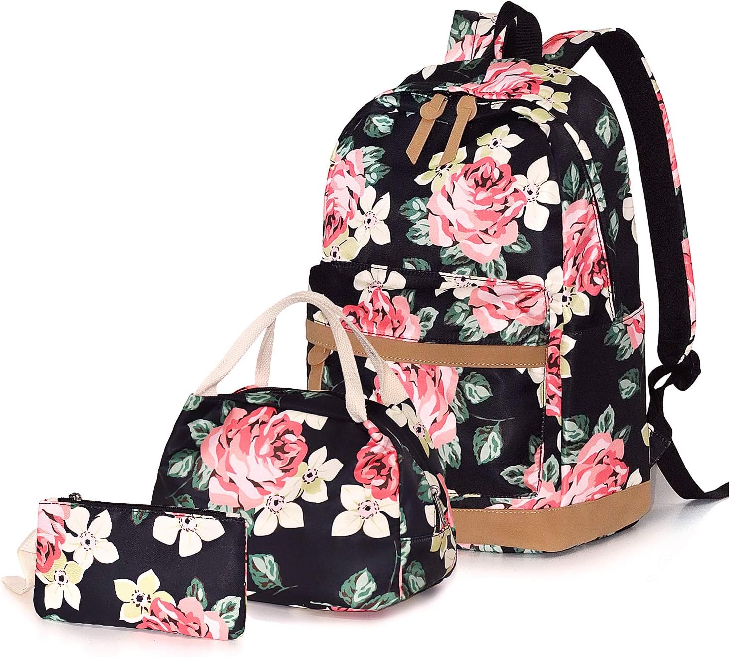 School Backpack for Teen Girls, Bookbag with Lunch Box and Pencil Case