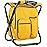 Kikerike Backpack Stool Cooler Chair Heavy Duty 300 LBS Max Load Portable Lightweight Stool Backpack Folding Fishing Cooler Seat for Camping Hunting Fishing - Yellow