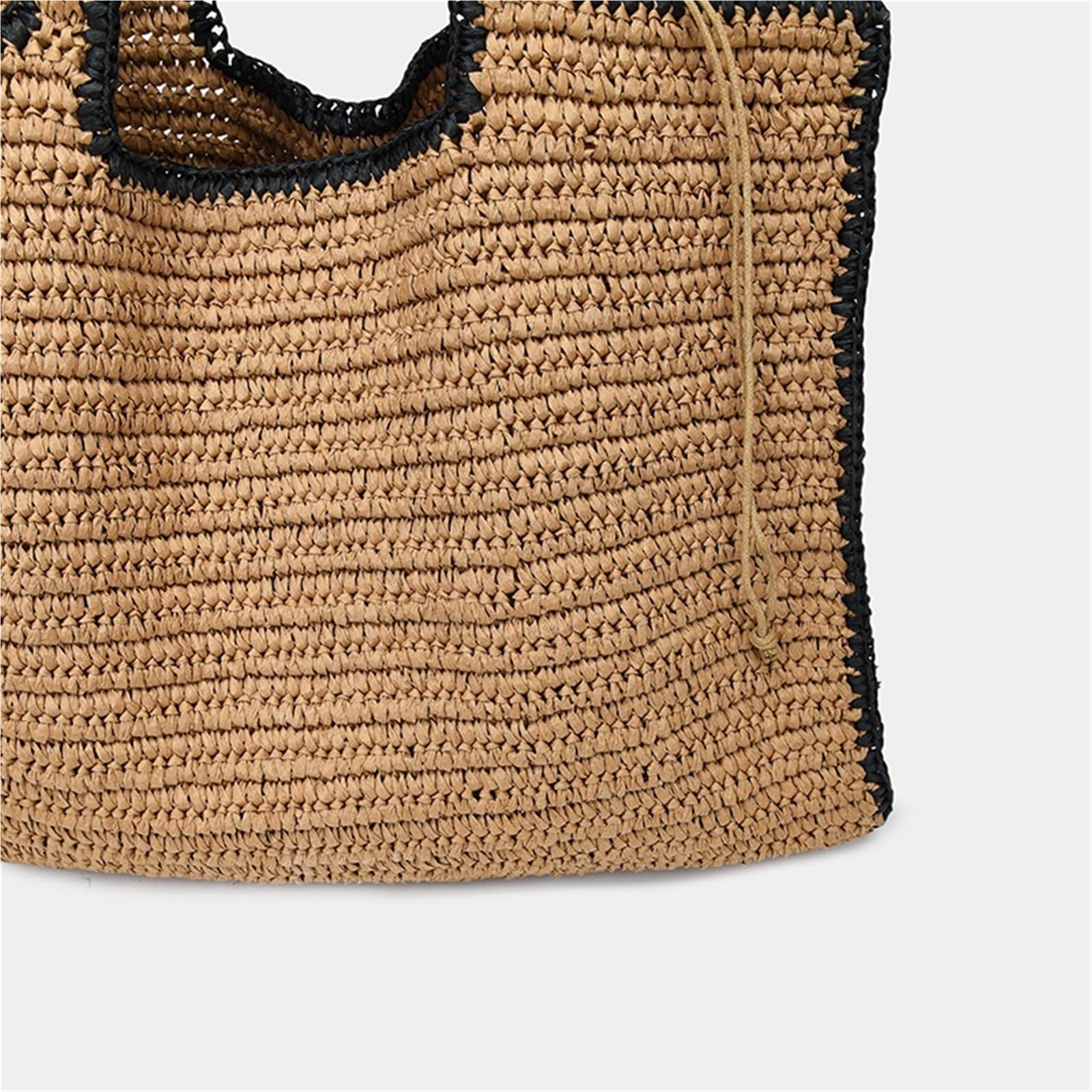 borsa donna estiva Borse da spiaggia for donna a mano in paglia Borsa a tracolla di grande capacità con manico superiore