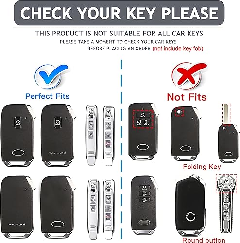 Miniatura 2 de Bububulk Funda para llavero Kia con llavero de cuero, funda de protección de TPU suave premium para Kia Ceed Cerato Forte Niro Seltos Sorento Soul