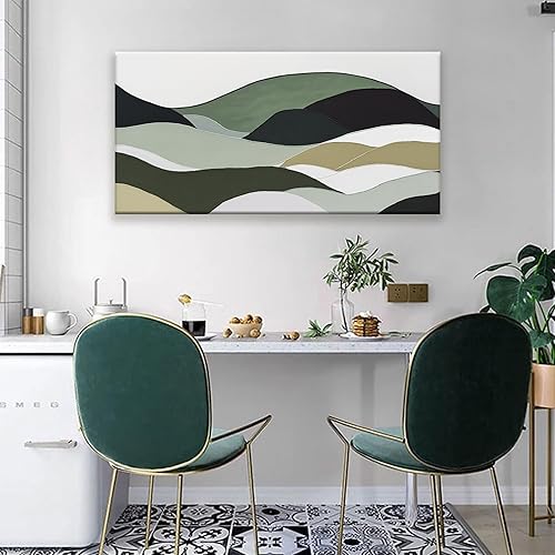 Miniatura 63 de TAIJXAGSG Arte abstracto de pared para sala de estar, lienzo moderno, decoración de pared, arte de pared verde, dormitorio, oficina, decoración