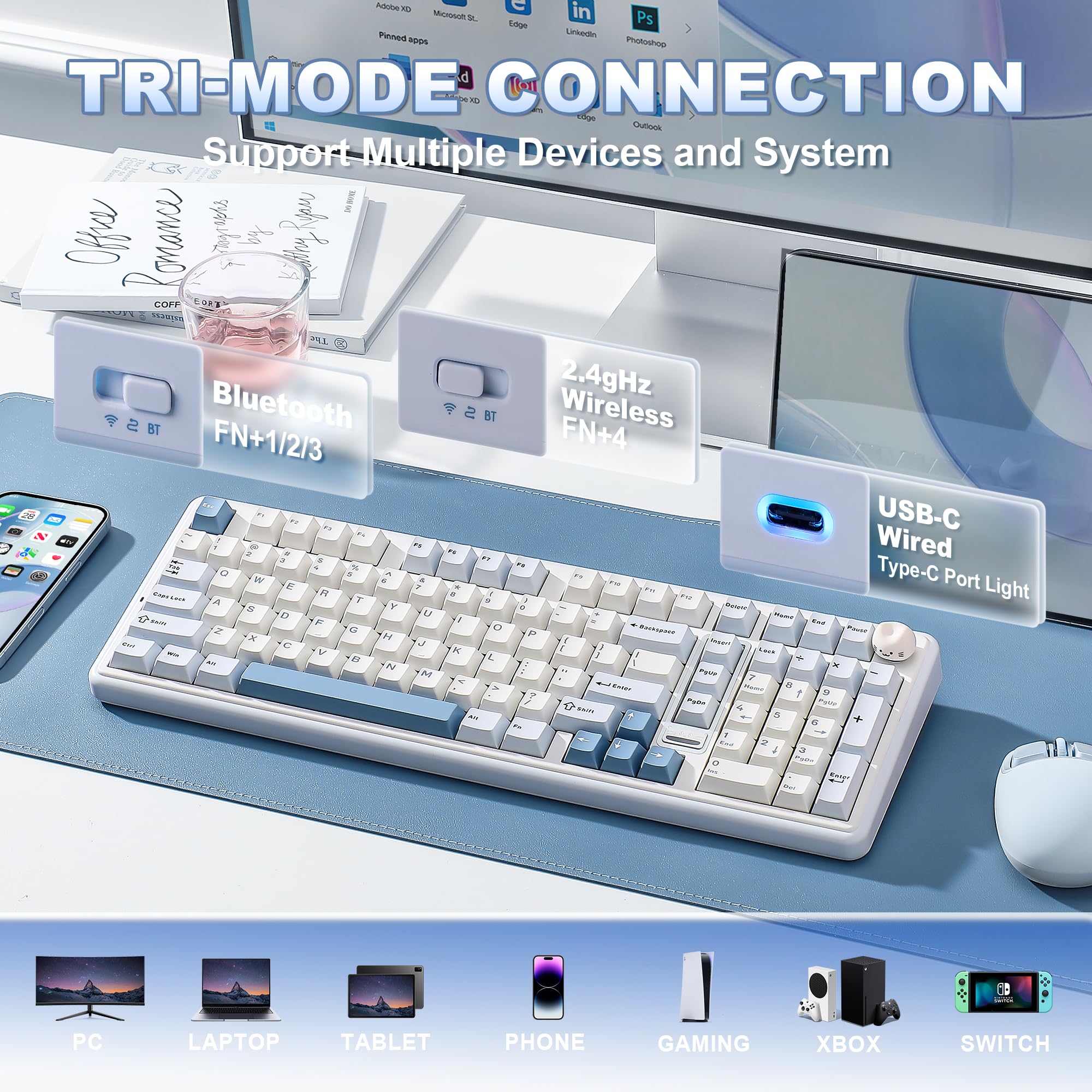 Amazon | YUNZII B98 PRO QMK/VIA ワイヤレス メカニカル ゲーミング
