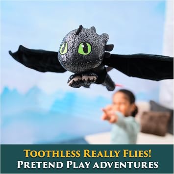 DreamWorks How to Train Your Dragon Hug & Glide Toothless 12 Plush; Age 4+ | Film-Accurate Details Inspire Screen-Free Imaginative Role-Play; Soft Plush Provides Soothing Comfort and Sensory Learning