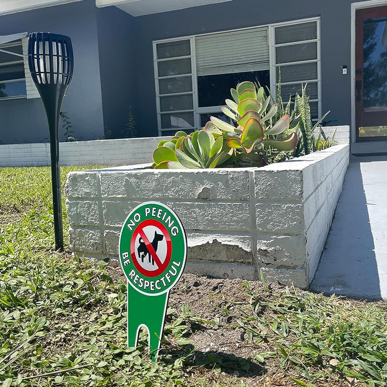 Extra Large No Peeing Dog Sign | Dog Stake for Yard Pick Up After Your Dog Sign | No Dogs Peeing No Dog Poop Signs for Yard | Aluminum,Pk1, 7.5"x14.5" (Pack of 2)