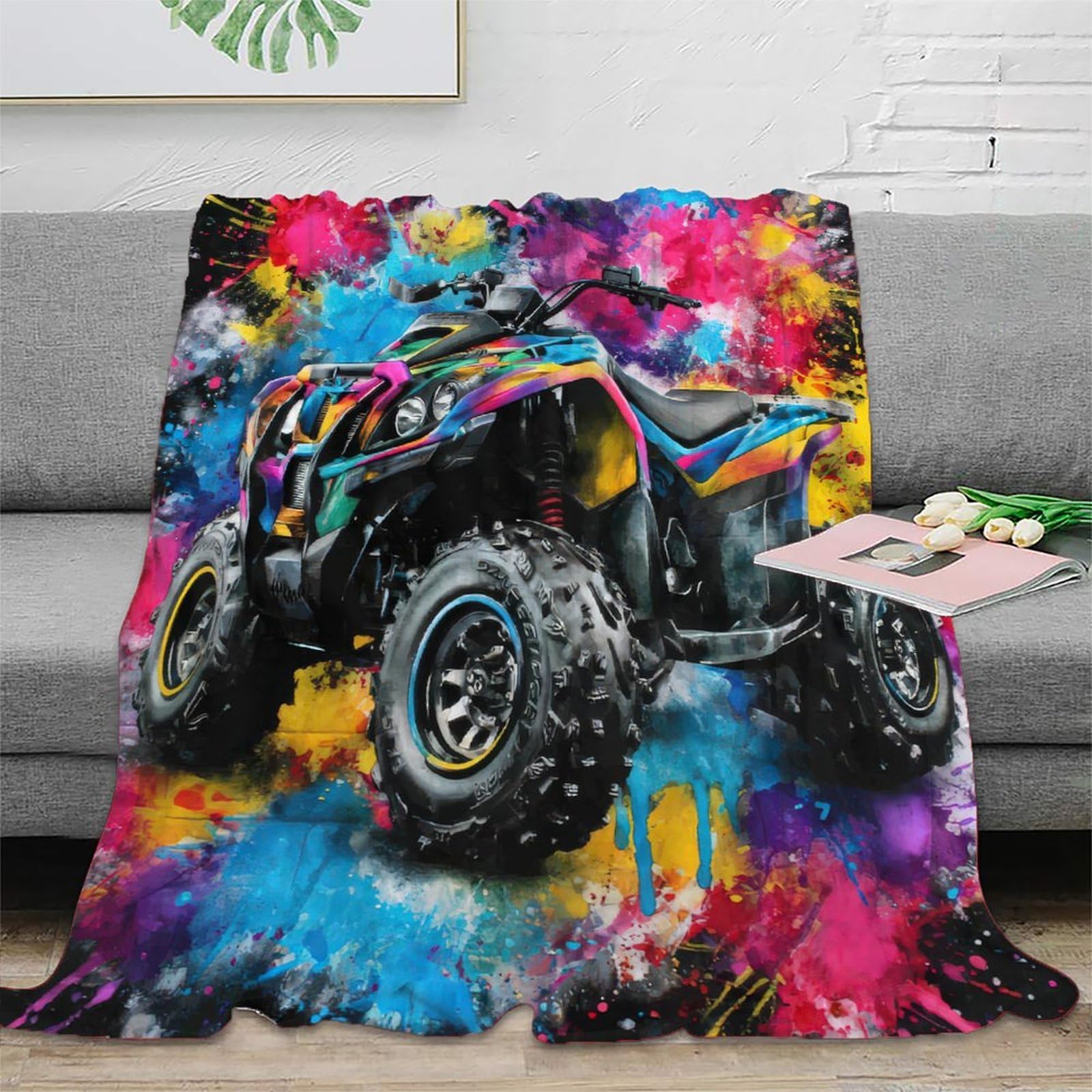 Plaid de salon microfibre ATV couverture polaire 3D