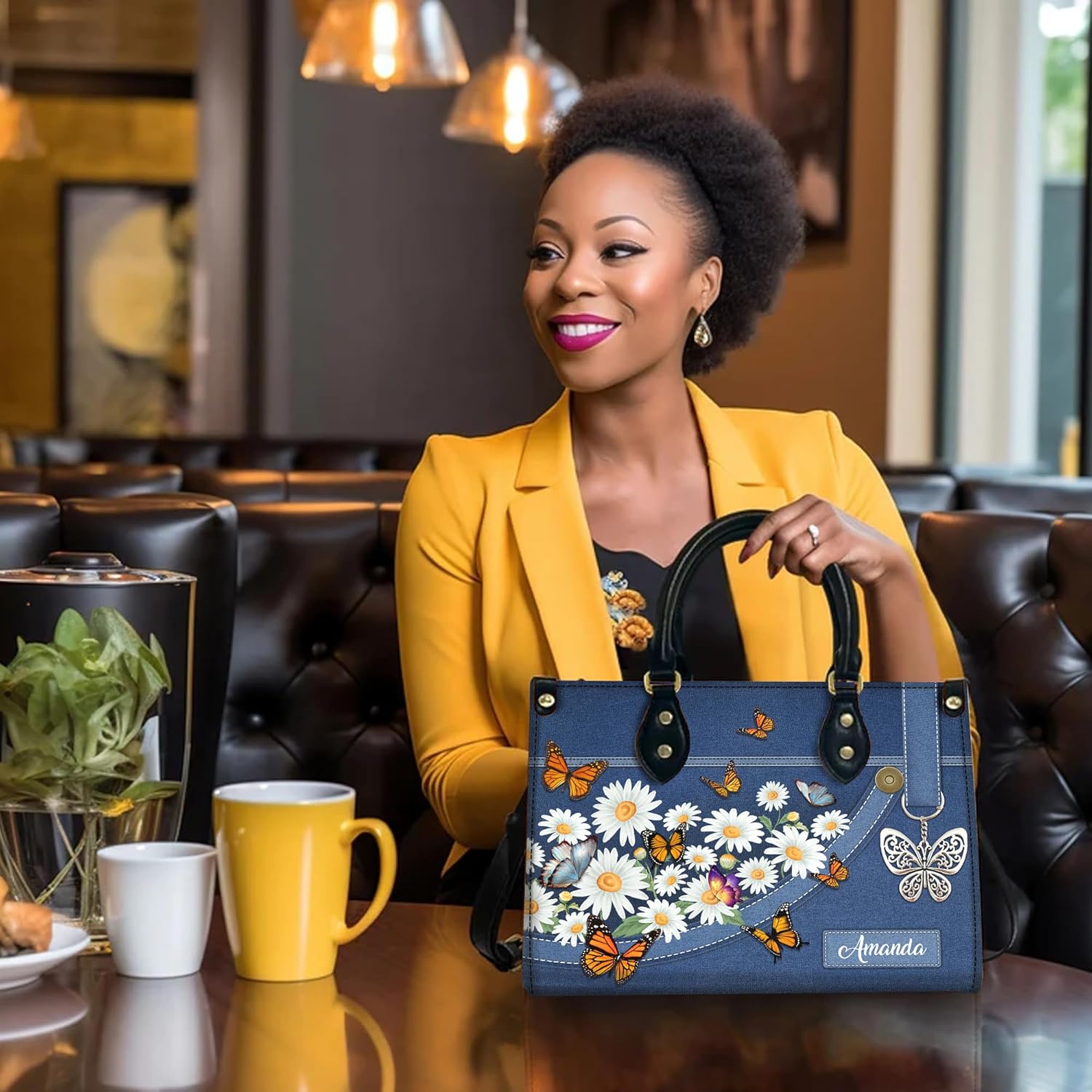 Personalized Leather Handbag with Your Name and Zipper, Perfect Gifts for Christian Women - Mother's Day Gifts for Mom - Image 3